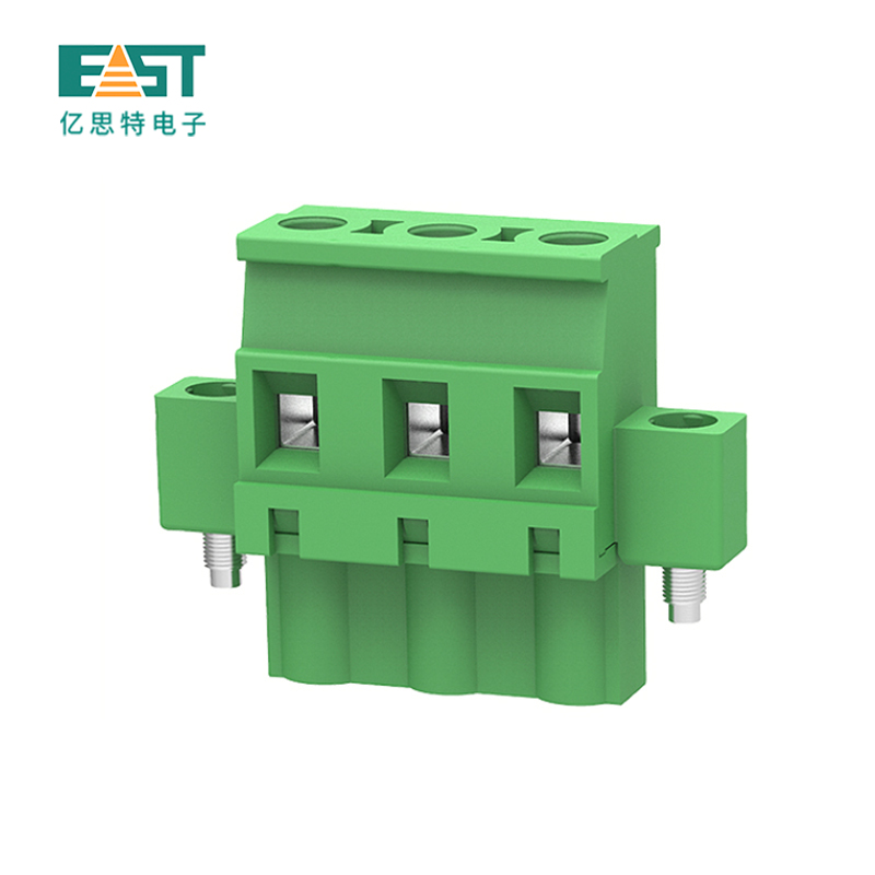 MX2EDGKBM-7.5 7.62 Pluggable terminal block green color with flange 
