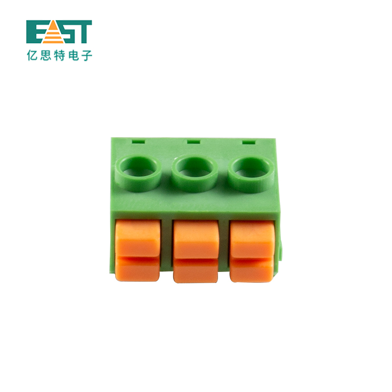 MX390-5.00 Screwless terminal block right angle orange button