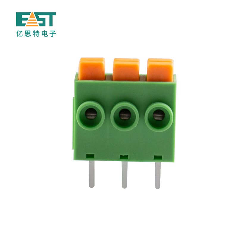 MX390-5.00 Screwless terminal block right angle orange button